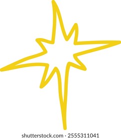 Doodle Lined Star Vector Illustration