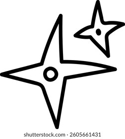 Doodle Lined Stars Vector Illustration