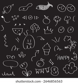 Doodle lines, Arrows, circles and curves vector.hand drawn design elements isolated on white background for infographic. vector illustration. 