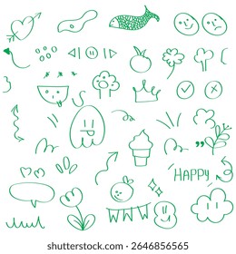 Doodle lines, Arrows, circles and curves vector.hand drawn design elements isolated on white background for infographic. vector illustration. 