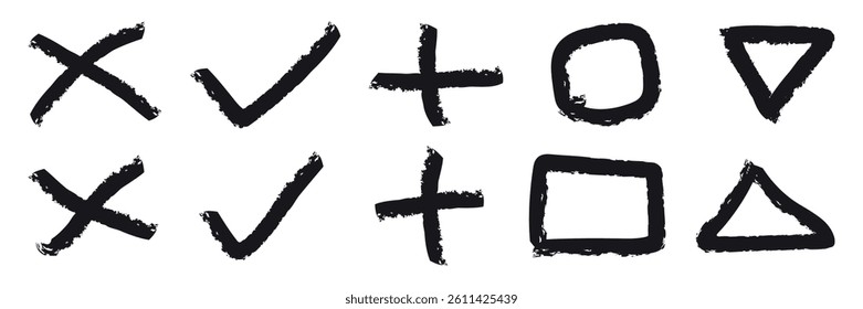 Doodle lines, arrows, rectangle, triangle and curves vector. Hand drawn design elements.