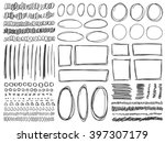 Doodle lines and curves vector. Set of simple doodle lines, curves, frames and spots. Pencil effect collection. Doodle borders. Set of simple doodles. Pencil effect sketch isolated on white.