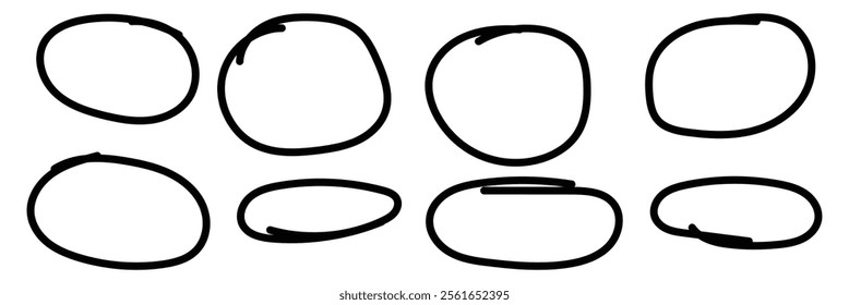 Doodle lines and curves vector. Set of simple doodle lines, curves, frames and spots. Pencil effect collection. Doodle borders. Set of simple doodles. Pencil effect sketch isolated on white. Eps 10. 