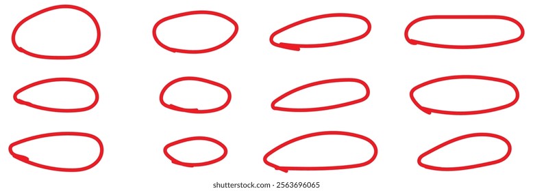 Doodle lines and curves vector.  simple doodle lines, curves, frames and spots. Pencil effect collection. Doodle borders.  Study focus, important underline, circle sketch. Vector illustration eps 10