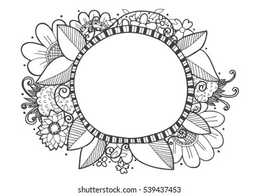 doodle lines hand drawing frame designs vector illustration