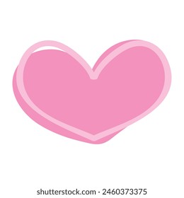 Doodle Lines Heart illustration on white.