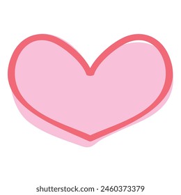 Doodle Lines Heart illustration on white.