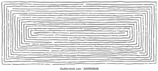 Doodle lines pattern on white background. Rectangular Geometry frame. hand drawn Vector illustration