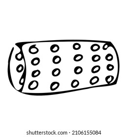 Doodle lines.Spa salon body care.Rest and relaxation.Relaxation, healthy sleep, skincare.Woman Spa center. Body care treatments. Girl relaxing. Line art. Hand drawn illustration.