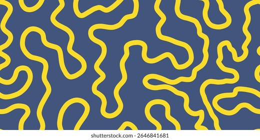 Doodle lines seamless pattern. Abstract modern maze geometric ornament background.