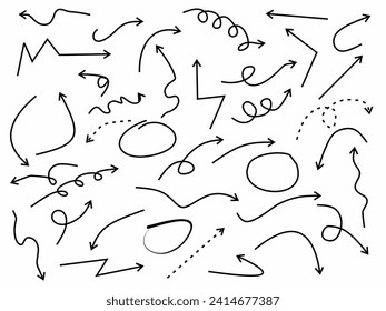 Líneas de dibujo con varias formas, como círculos, flechas, curvas y líneas punteadas