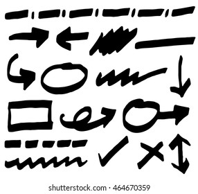 Doodle line,sketching and Marker pen.Vector illustration