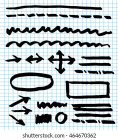 Doodle line,sketching and Marker pen.Vector illustration