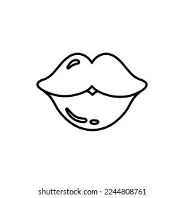 Doodle lip. Element for greeting cards, posters, stickers and seasonal design