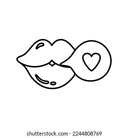 Doodle Lippe mit Liebe. Element für Grußkarten, Poster, Aufkleber und saisonale Gestaltung