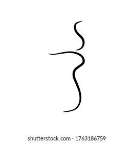 Icono de labios de garabato aislado en blanco. Arte de líneas de dibujo manual. Contorno la cara humana. Esbozar ilustración de las existencias de vectot. EPS 10