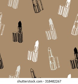 doodle lipstick seamless pattern