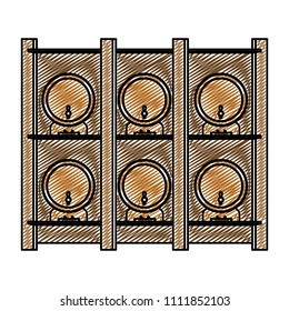 doodle liquor barrels design with alcohol beverage