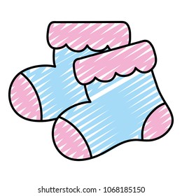 Doodle Little Baby Sock Fashion Clothes Stock Vector (Royalty Free ...