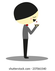 Doodle Little boy with Cupcake - Full Color