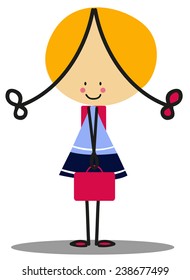 Doodle Little Girl - Full Color