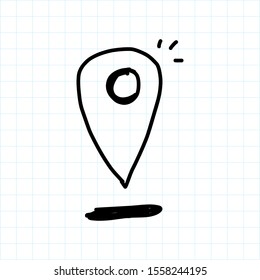 doodle Location pin hand drawn icon