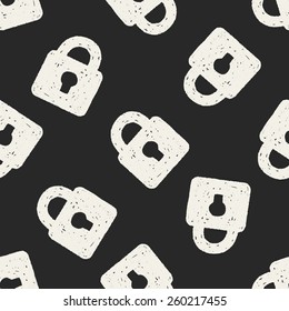 Doodle Lock seamless pattern background