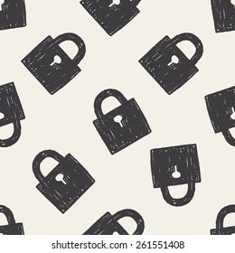 Doodle Lock seamless pattern background