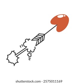 doodle love arrow icon illustration