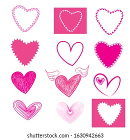 doodle love collection vector set