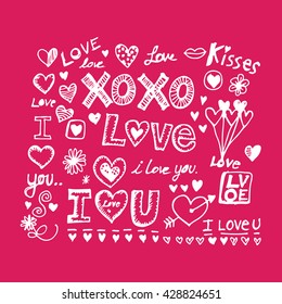 Doodle Love Drawing Illustration design
