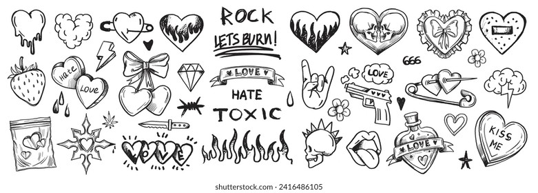 Doodle love grunge rock