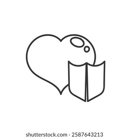 doodle love heart sign with shield illustration icon