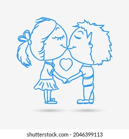 Doodle love isolated object. Vector illustration.