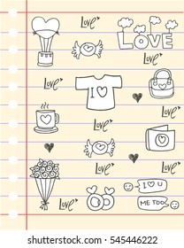 Doodle of love paper backgrounds