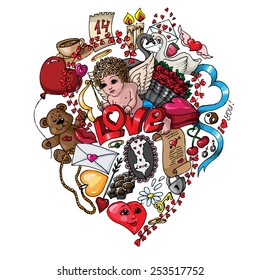 Doodle love. vector