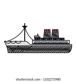 doodle luxury ship marine transport style