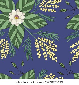 Doodle Magnolia Pattern