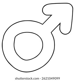 rabiscar símbolo masculino ilustração desenhado à mão vetor de contorno