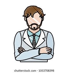 doodle man doctor with faceless and medicine uniform