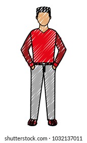 doodle man with elegant shirt and pant style