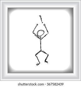 Doodle of a man with an exclamtion mark over his head