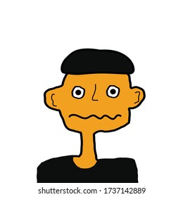 doodle man with fear,scare face  design  for art and print  vector eps.10