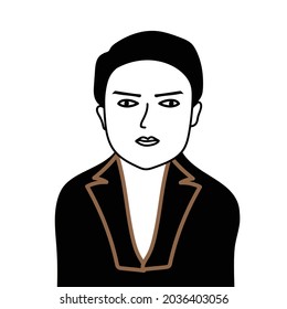 doodle man profile avatar design vector eps.10