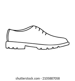 Doodle man shoes illustration in vector. Hand drawn man shoes icon in vector.