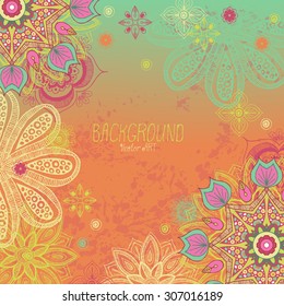 Doodle mandala.  Background for design. Vector artwork.
