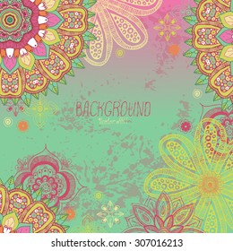 Doodle mandala.  Background for design. Vector artwork.