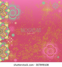 Doodle mandala. Background for design. Vector artwork.