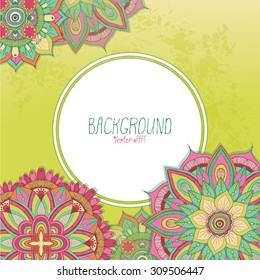 Doodle mandala. Background for design. Vector artwork.