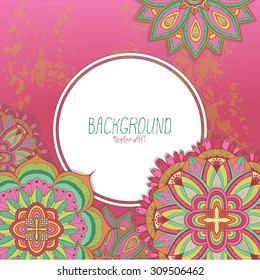 Doodle mandala. Background for design. Vector artwork.
